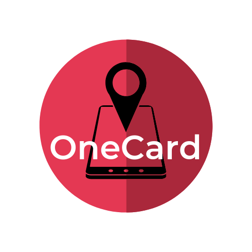 Logo for OneCard red circle with image of phone