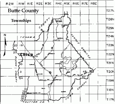 Map of Butte County Townships