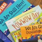 Photos of books in a curriculum kit