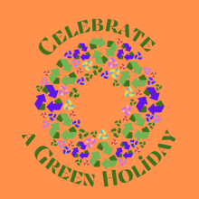 Picture of a holiday wreath using the recycle symbol