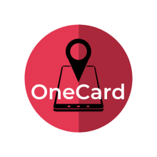 Logo for OneCard red circle with image of phone