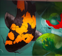 puzzle pieces of fish mural